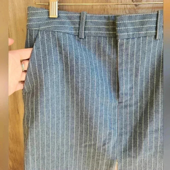MARC JACOBS Blue Striped Front Slit Mini Skirt Size 4 Womens - Picture 1 of 2